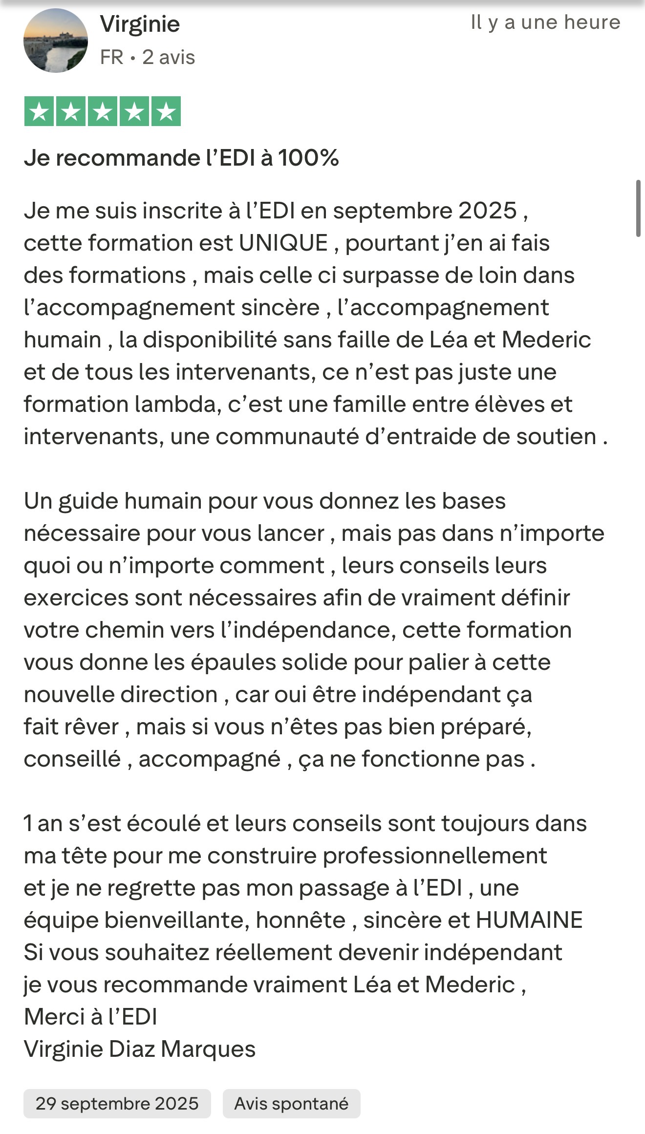 Retour d'expérience d'une personne accompagnée par l'EDI
